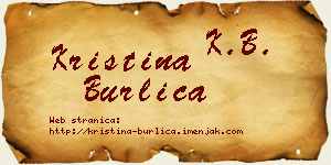 Kristina Burlica vizit kartica